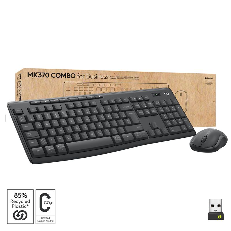 Logitech-MK370-Combo-for-Business-tastiera-Mouse-incluso-RF-senza-fili--Bluetooth-AZERTY-Francese-Grafite--MK370-COMBO-F