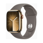 Apple Watch Series 9 GPS + Cellular Cassa 41mm in Acciaio inossidabile Oro con Cinturino Sport Creta - S/M