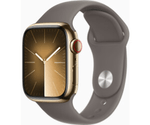 Apple-Watch-Series-9-GPS---Cellular-Cassa-41mm-in-Acciaio-inossidabile-Oro-con-Cinturino-Sport-Creta---S-M