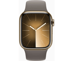 Apple-Watch-Series-9-GPS---Cellular-Cassa-41mm-in-Acciaio-inossidabile-Oro-con-Cinturino-Sport-Creta---S-M