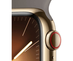 Apple-Watch-Series-9-GPS---Cellular-Cassa-41mm-in-Acciaio-inossidabile-Oro-con-Cinturino-Sport-Creta---S-M