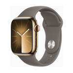 Apple Watch Series 9 GPS + Cellular Cassa 41mm in Acciaio inossidabile Oro con Cinturino Sport Creta - M/L