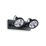 Plafoniera Moderna Glim Metallo Nero 2X10W Gu10 3000K Luce Calda