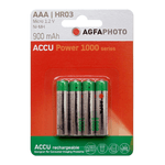 AgfaPhoto Batterijen 1x4 Akku NiMh Micro 1000 mAh Batteria ricaricabile Nichel-Metallo Idruro (NiMH)