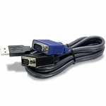 Trendnet 2.8m USB/VGA KVM cavo per tastiera, video e mouse Nero 2,8 m