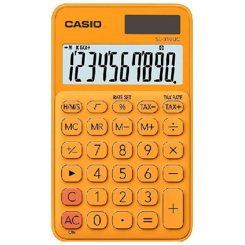 Casio-SL-310UC-RG-calcolatrice-Tasca-Calcolatrice-di-base-Arancione