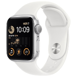 Apple Watch SE GPS 40mm Cassa in Alluminio color Argento con Cinturino Sport Band Bianco - Regular