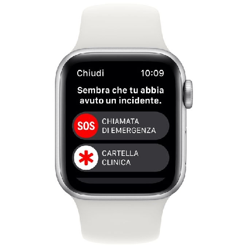 Apple-Watch-SE-GPS-40mm-Cassa-in-Alluminio-color-Argento-con-Cinturino-Sport-Band-Bianco---Regular