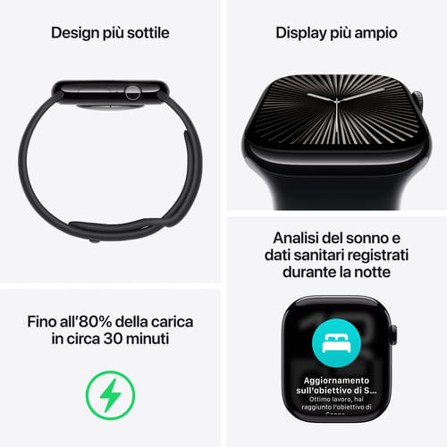 Apple-Watch-Series-10-Serie-10-GPS---Cellular-42mm-Cassa-in-Alluminio-color-Jet-Black-con-Nero-Sport-Band---M-L