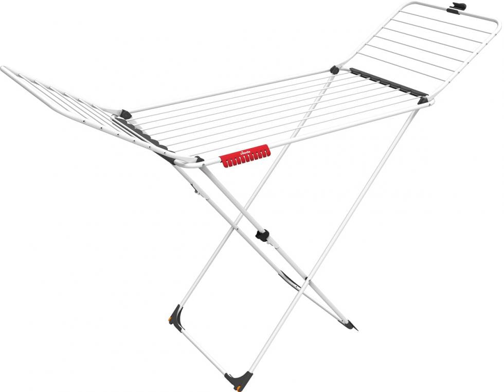 BigBuy Vileda 157215 stendino e filo asciugabiancheria Stendibiancheria da pavimento Nero, Acciaio inox