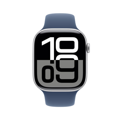 Apple-Watch-Series-10-Serie-10-GPS-46mm-Cassa-in-Alluminio-Color-Argento-con-Denim-Sport-Band---S-M