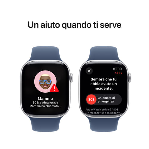 Apple-Watch-Series-10-Serie-10-GPS-46mm-Cassa-in-Alluminio-Color-Argento-con-Denim-Sport-Band---S-M