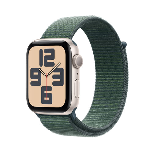 Apple-Watch-SE-GPS-44mm-Cassa-Alluminio-Galassia-con-Verde-Lago-Sport-Loop