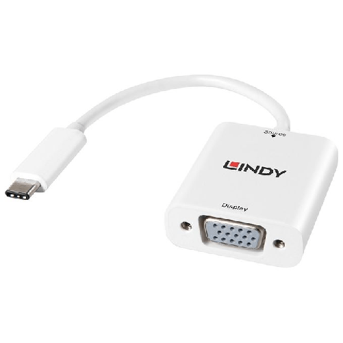 Lindy-43242-cavo-e-adattatore-video-017-m-VGA--D-Sub--USB-tipo-C-Bianco
