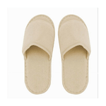 Cleafe-coppia Pantofole Ciabatte Bagno In Tessuto Beige Taglia 35-40 Stanza Hotel 79675 -