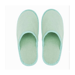 Cleafe-coppia Pantofole Ciabatte Bagno Chiuse Tessuto Verde Taglia 35-40 Stanza 79686 -