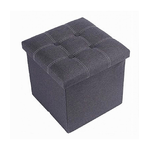 Cleafe-pouff Puff Pouf Contenitore Imbottito Portaoggetti Seduta Grigio 30x30x30cm 79422 -