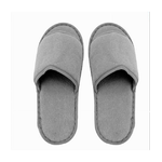 Cleafe-coppia Pantofole Ciabatte Bagno Tessuto Grigio Taglia 35-40 Stanza Hotel 79677 -