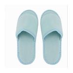 Cleafe-coppia Pantofole Ciabatte Bagno Tessuto Azzurro Taglia 39-45 Stanza Hotel 79682 -