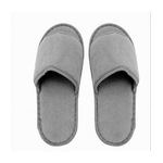 Cleafe-coppia Pantofole Ciabatte Bagno Tessuto Grigio Taglia 39-45 Stanza Hotel 79683 -