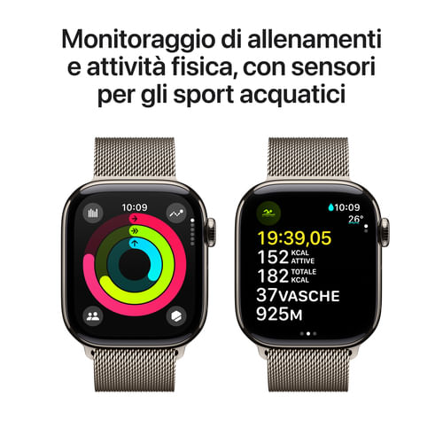 Apple-Watch-Series-10-Serie-10-GPS---Cellular-42mm-Cassa-in-Titanio-con-Loop-in-maglia-milanese