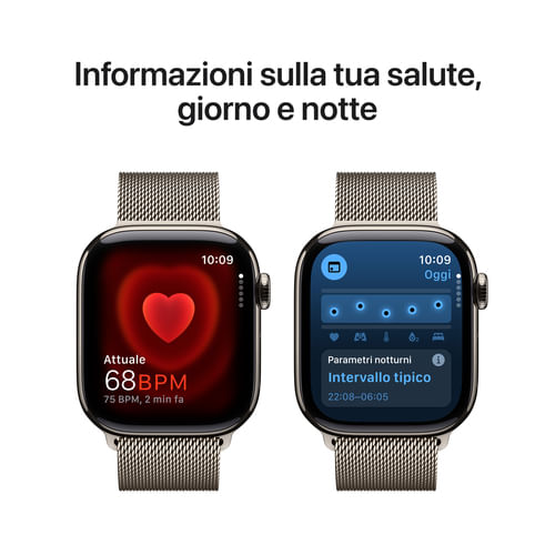 Apple-Watch-Series-10-Serie-10-GPS---Cellular-42mm-Cassa-in-Titanio-con-Loop-in-maglia-milanese