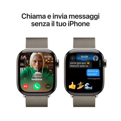 Apple-Watch-Series-10-Serie-10-GPS---Cellular-42mm-Cassa-in-Titanio-con-Loop-in-maglia-milanese