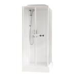 CABINA DOCCIA MEDIA GLASS A APERT. 2 ANTE SCORR. 2 FISSE  cm 90x90