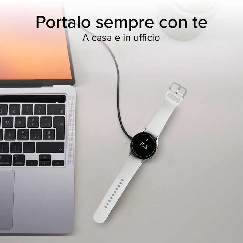 SBS-TECHGSAMWATCH-Caricabatterie-per-dispositivi-mobili-Orologio-intelligente-Bianco-USB-Carica-wireless-Interno