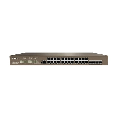 Tenda-TEG5328P-24-410W-Gestito-L3-Gigabit-Ethernet--10-100-1000--Supporto-Power-over-Ethernet--PoE--1U-Grigio