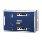 PLANET IP30, IPv6/IPv4, 4-Port Gestito L2/L2+ Gigabit Ethernet (10/100/1000) Supporto Power over Ethernet (PoE) Blu