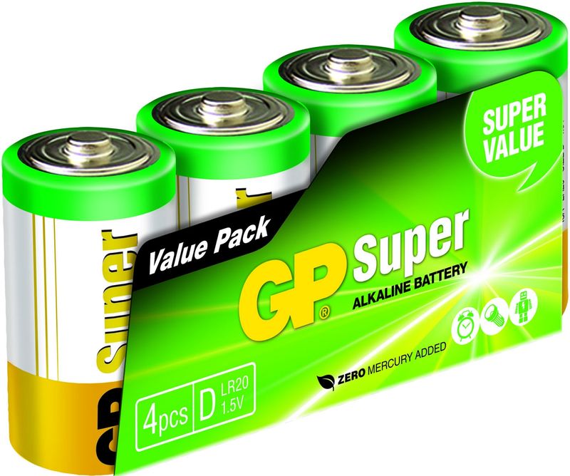 GP-Super-Alcalina-13A-S4---Batteria-4-x-D---Alcalina