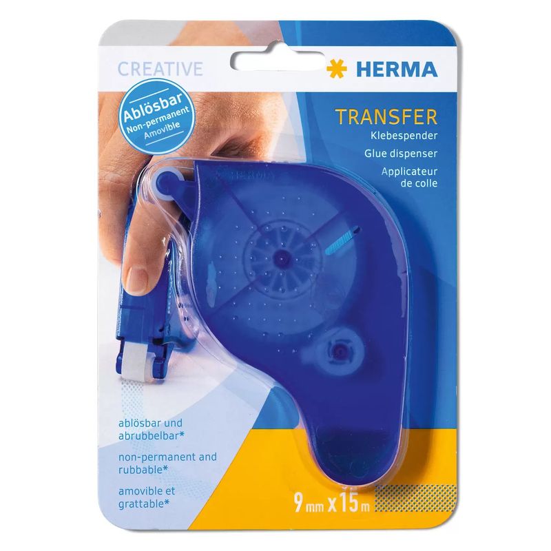 Rullo-adesivo-HERMA-Transfer-blu-rimovibile-rotolo-da-15-m-non-tira-fili-compatibile-con-foto--1067-