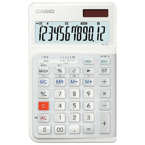 Casio-JE-12E-WE-calcolatrice-Desktop-Calcolatrice-di-base-Bianco