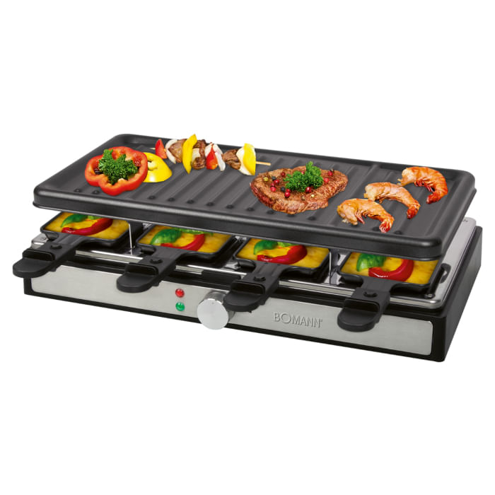 Bomann-RG-6039-CB-griglia-per-raclette-8-persona-e--1400-W-Nero-Acciaio-inossidabile