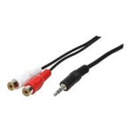 LogiLink 1x3.5mm - 2xRCA, 0.2m cavo audio 0,2 m 3.5mm Nero