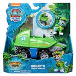 Spin Master PAW Patrol Jungle Pups, Turtle Vehicle di Rocky, veicolo giocattolo con action figure da collezione