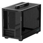 DeepCool-CH160-Small-Form-Factor-SFF-Nero--DeepCool-CH160-Ultra-Portable-Gaming-Case-Black-Micro-Tower-with-Tempered-Gla