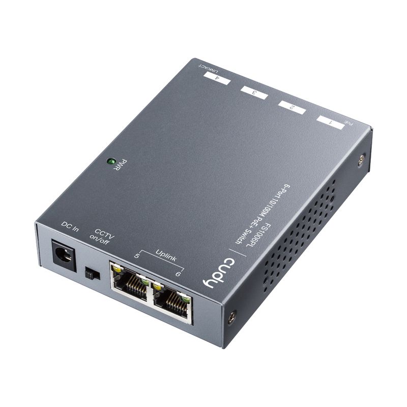 Cudy-FS1006PL-switch-di-rete-Fast-Ethernet--10-100--Supporto-Power-over-Ethernet--PoE--Grigio