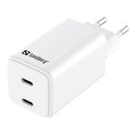 Sandberg AC Charger Dual USB-C PD65W EU (AC Charger Dual USB-C PD65W EU - Warranty 60M)