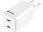 Sandberg-AC-Charger-Dual-USB-C-PD65W-EU--AC-Charger-Dual-USB-C-PD65W-EU---Warranty-60M-