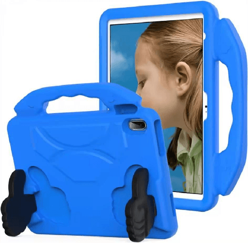 HANDY-Protection-Case-for---Apple-iPad-10.9-10th-Gen---2022.-Blue-with-handle-and-foldable-hands-for-stand-mode.---Warra