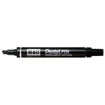 Pentel N 60 marcatore permanente Punta smussata Nero 12 pz