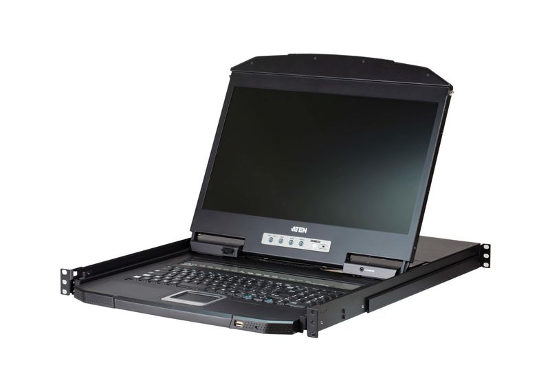 ATEN-8P-Short-Depth-Single-Rail-LCD-KVM-SW-TASTIERA-ITALIANA