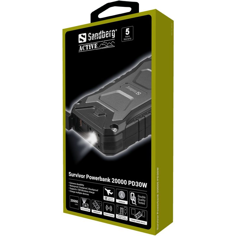 Sandberg-420-92-batteria-portatile-20000-mAh-Carica-wireless-Nero--Survivor-Powerbank-20000-PD30W---Survivor-Powerbank-2