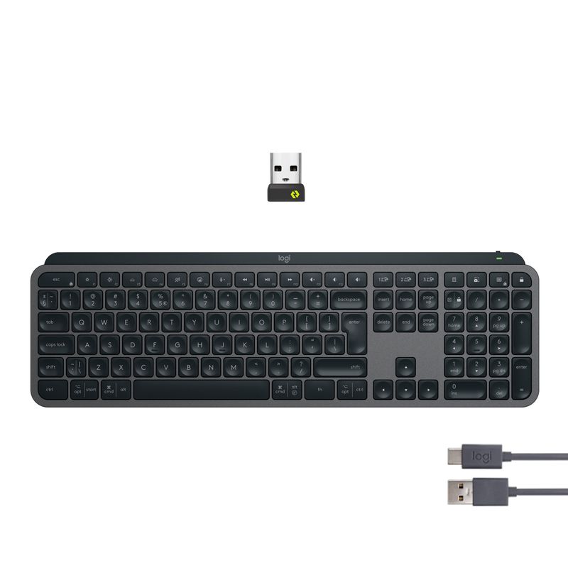 Logitech-MX-Keys-S-tastiera-Universale-RF-senza-fili--Bluetooth-AZERTY-Belga-Grafite