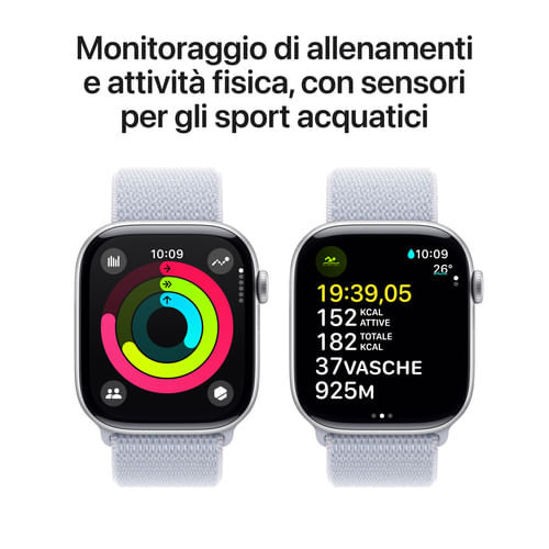 Apple-Watch-Series-10-Serie-10-GPS-46mm-Cassa-in-Alluminio-Color-Argento-con-Blu-tempesta-Sport-Loop