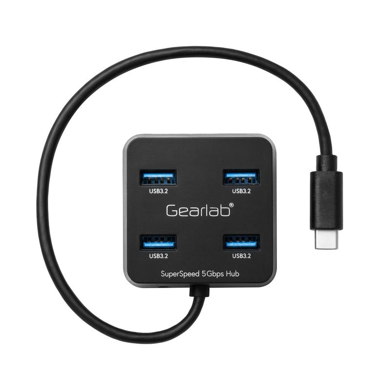 eSTUFF-GLB235402-hub-di-interfaccia-USB-3.2-Gen-1-3.1-Gen-1-Type-C-5000-Mbit-s-Nero--4-Port-USB-3.2-Hub-with-USB-C---cab