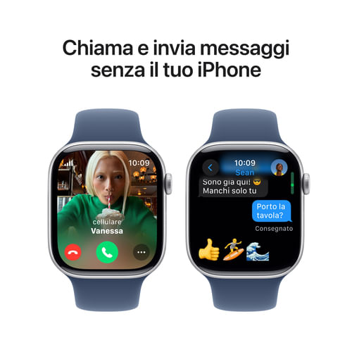 Apple-Watch-Series-10-Serie-10-GPS---Cellular-46mm-Cassa-in-Alluminio-Color-Argento-con-Denim-Sport-Band---S-M