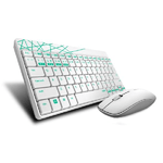 Rapoo 8000M tastiera Mouse incluso Universale RF senza fili + Bluetooth Verde, Bianco